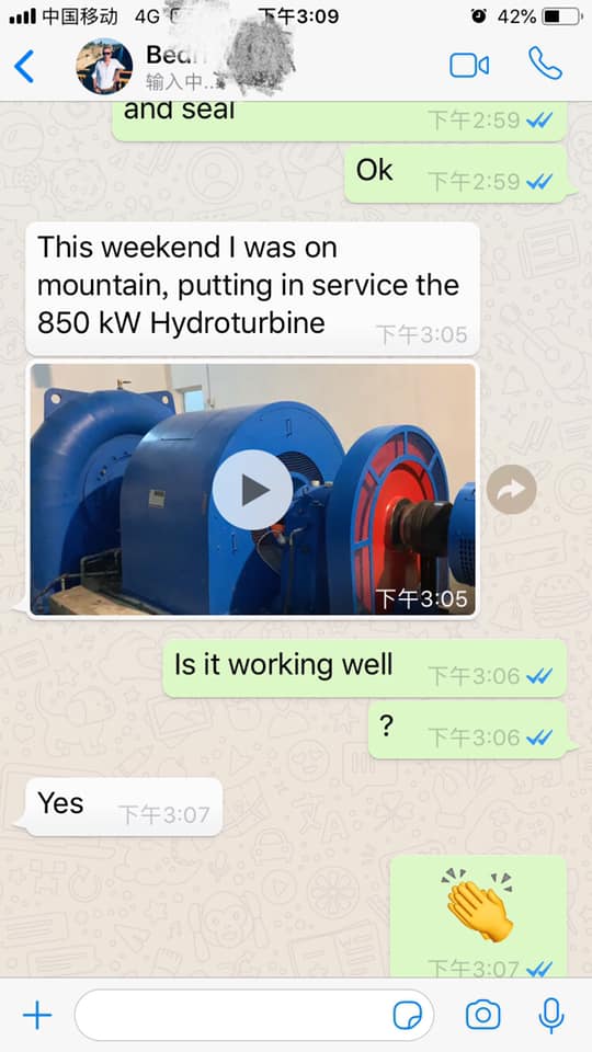 Francis Hydro Turbine Generator For 200KW 500KW 850KW 1MW 2MW Hydropower Project